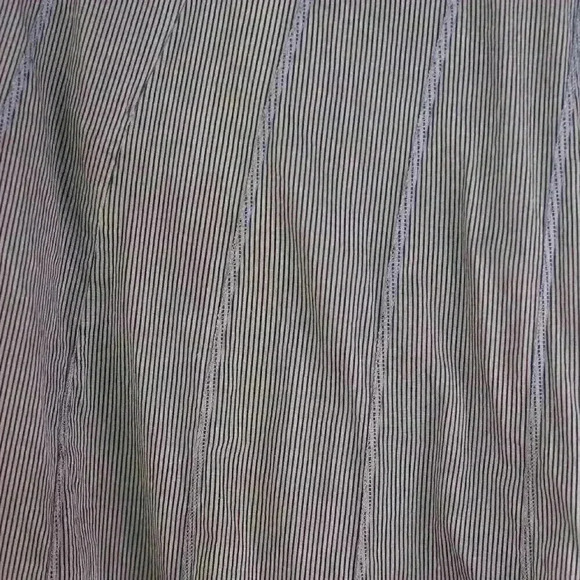 Solitaire Size M olive/blue-black pinstripe fit n flare cotton blend rosette bot - Picture 6 of 11